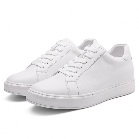 White Height Increasing Sneakers
