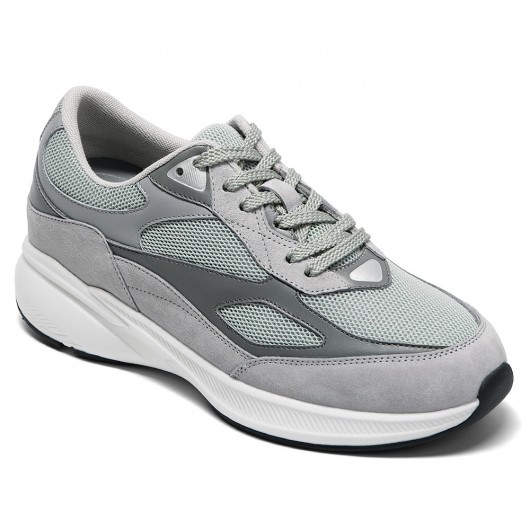 Grey Mesh Height-boosting shoes +3 inch / 8cm