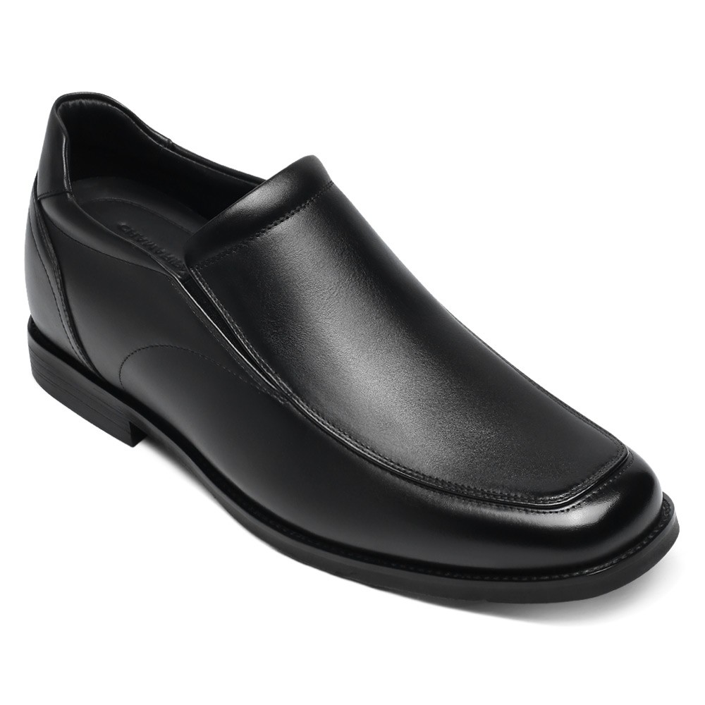 CMR CHAMARIPA Slip-On Boy Arttıran Erkek Ayakkabı - Siyah Deri Loafer Ayakkabılar - Ayakkabı Giymek 7 CM
