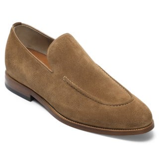 Vegan Height Increasing Loafers - Taupe Vegan Shoes For Men 5CM / 1.95 Inches