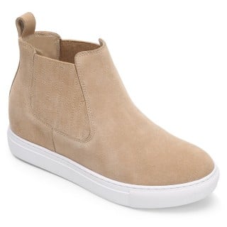 women's hidden wedge sneakers boots & custom shoes beige 7CM / 2.76 Inches