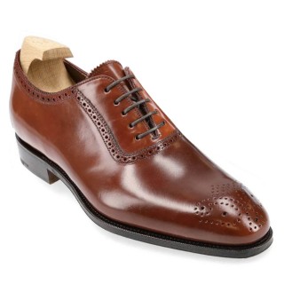 High Heel Shoes for Men - Cordovan Brogue Oxfords Shoes Red Brown 7CM / 2.76 Inches