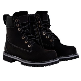 hidden high heel motorcycle shoes for men - Handcrafted premium black outdoor men's motorcycle boots 7cm / 2.76 Inches