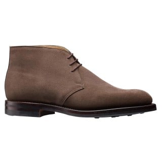 Mens Raised Shoes | Taupe Suede Chukka Boot 6 CM / 2.36 Inches