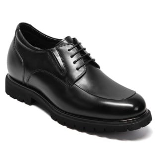 Elevator Shoes For Men - Black Leather Dress Shoes Derby Shoes 8CM / 3.15 Inches