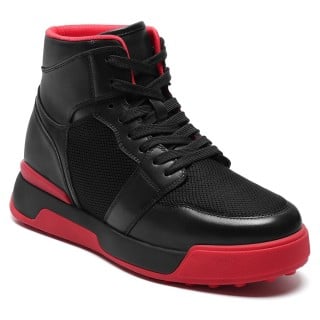 Elevator Shoes for Men | Black Mesh Height Increasing Sneakers 8CM / 3.15 Inches