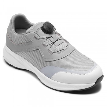 Casual Men’s Elevator Sneakers | Breathable Lightweight Grey Mesh Sneakers 7CM / 2.76 Inches