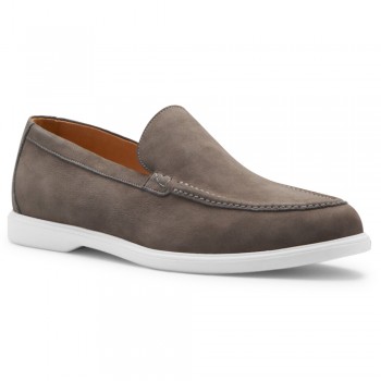 Height Enhancer Shoes For Men | Coffee Brown Nubuck Slip on Loafer 5 CM / 1.95 Inches