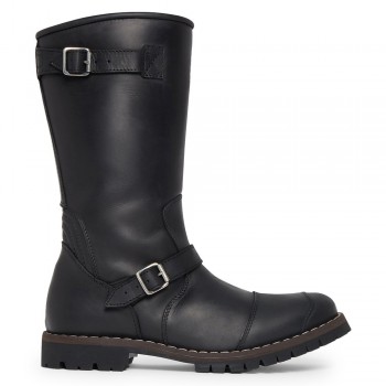 Boots Height Increase For Men | Black Leather Motorcycle Boots 7 CM / 2.76 inches