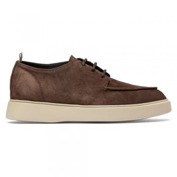 Men Taller Shoes | Brown Suede Derby Shoes 6 CM / 2.36 Inches