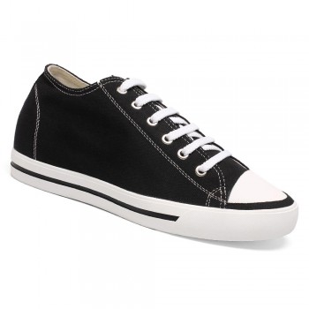 Classic Height Increasing Shoes Mens Tall Shoes Board Canvas Athletic Sports Solid Shoes 6CM / 2.36 Inches