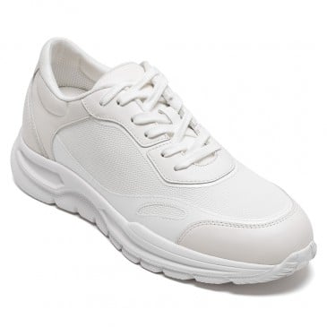 elevator shoes for men | Off-white breathable mesh sneakers 7 CM / 2.76 Inches