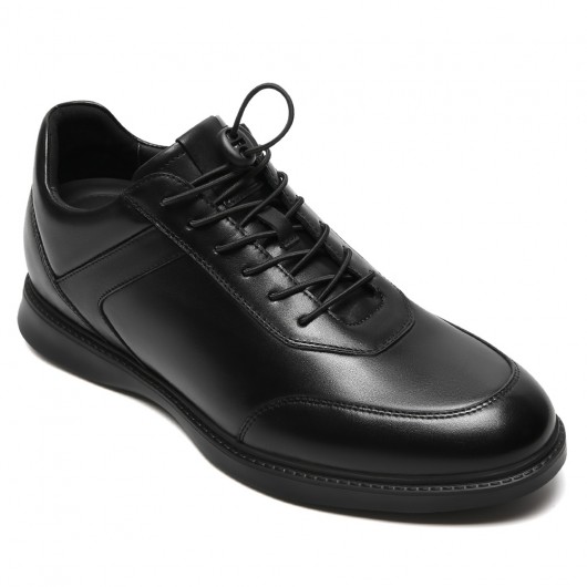 CMR CHAMARIPA Men's Invisible Height Increase Shoes | Black Leather Business Casual Shoes 7CM / 2.76 Inches