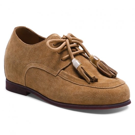 Brown Suede Leather Loafer 7 CM / 2.76 Inches