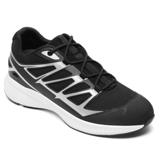Herrskor Med Högre Klackar - Svarta Ventilerande Maska-Sneakers 7CM