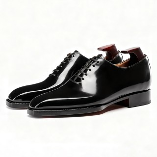 Giày Oxford Nam Đế Cao 6CM | Giày Oxford Đế Goodyear Bằng Da Màu Đen