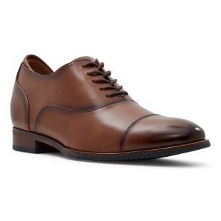 Giày Tăng Chiều Cao Cho Nam - Giày Tây Da Cognac 7CM