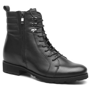 đen cao người đàn ông khởi động mens da xe gắn máy khởi động chiều cao tăng khởi động 8 CM