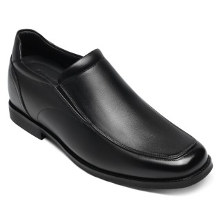 Giày Slip-On Tăng Chiều Cao Cho Nam - Giày Công Sở Nam Da Bê Đen Giúp Bạn Cao Hơn 7 CM