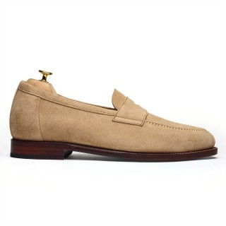 Giày loafer tăng chiều cao nam | Giày slip-on da lộn màu cát 5CM
