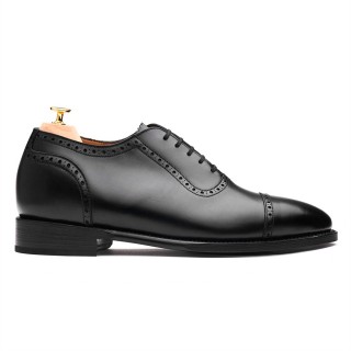 Giày nam gót ẩn | Giày Oxford da đen kiểu formal 6CM