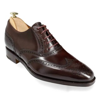 Giày dress độn đế - Giày Oxford wingtip Cordovan shell đặt làm riêng màu burgundy 7CM