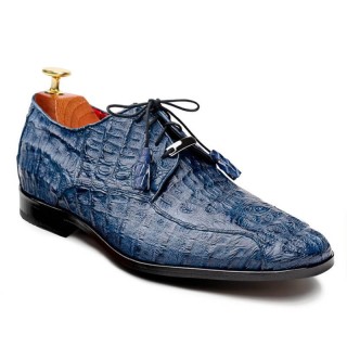 giày cao gót cho nam - giày derby cá sấu exotic navy 7CM