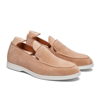 Giày Tây Tăng Chiều Cao Cho Nam - Giày Lười Da Lộn Cát Cao 6CM