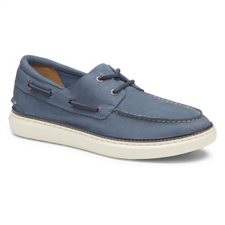 giày tăng chiều cao cho nam | giày boat shoes nubuck xanh dương 6 CM