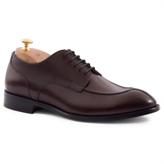 giày tây tăng chiều cao nam | giày derby da nâu đậm 6 CM