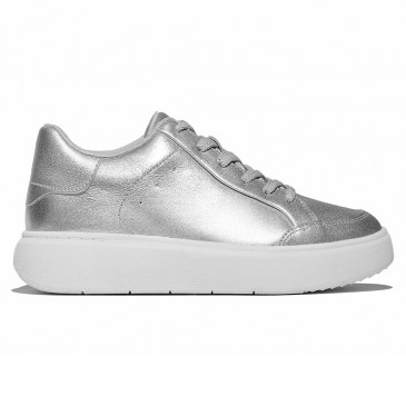 Sneaker tăng chiều cao cho nữ | Sneaker da màu bạc 7 CM