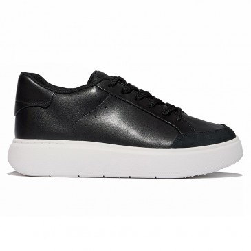 Sneaker tăng chiều cao cho nữ | Sneaker da màu đen 7 CM
