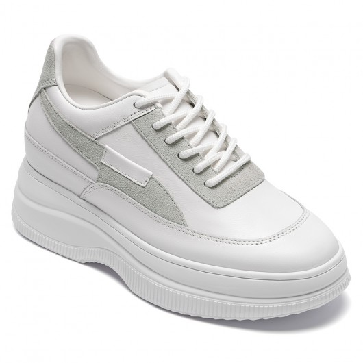 Chamaripa verhogende schoenen dames- dames schoenen met verhoogde - hak sneakers met verborgen sleehak wit - 9 CM Langer