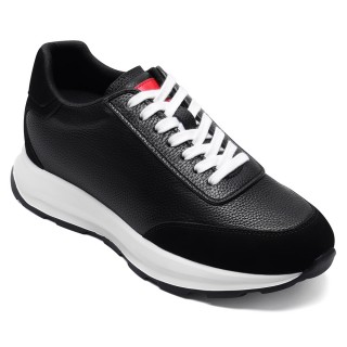 Sneakers Met Hak Voor Heren | Zwarte Leren Sneakers 8 CM