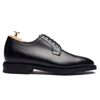 Nette elevator schoenen voor heren van zwart kalfsleer | Bluchers die lengte verhogen 6CM