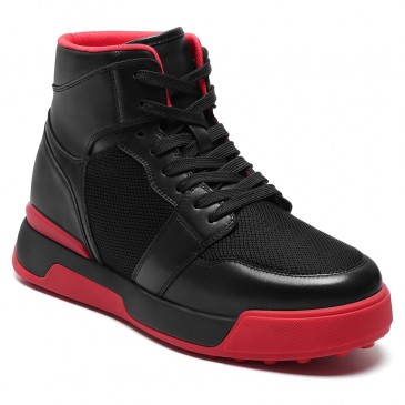 Sneaker Met Hak Heren | Zwarte Mesh Hoge Sneakers 8CM