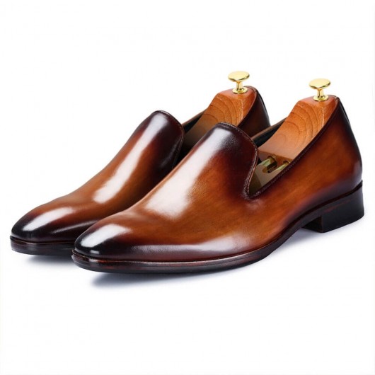 CHAMARIPA loafer sko til at gøre dig højere - venetiansk loafer - brun - 7 CM højere