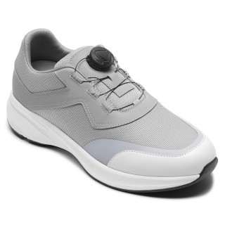 Herresneakers Med Højdeøgning | Lette Åndbare Grå Mesh-Sneakers 7CM