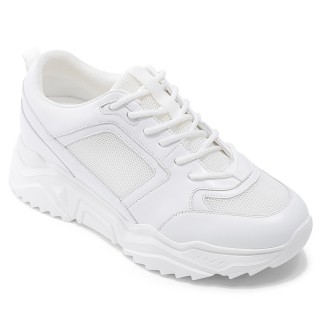 elevator sneakers - højdeforøgende sneakers - mænds afslappede hvide sneakers 8 CM
