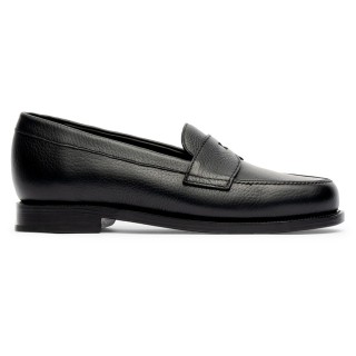 Højdeforøgende herresko | Sorte penny loafers i læder 5CM