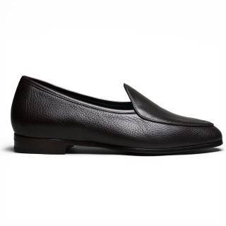 Højdeforøgende loafers til mænd | Sorte loafers i læder med højere hæl 5CM