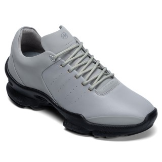 Højdeforøgende vandresko - Grå læder udendørs Tilføj højde sneakers 7 CM