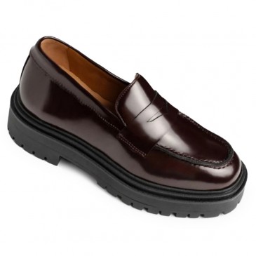 Kvinders Elevator Loafers | Penny Loafer i bordeaux læder 5 CM