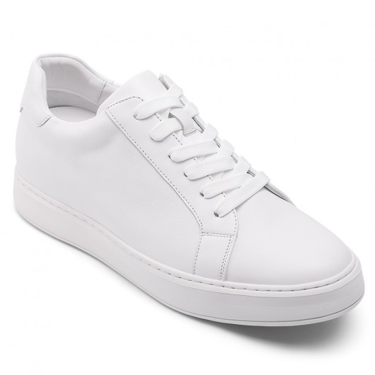 hvide lædersneakers til mænd 7 CM
