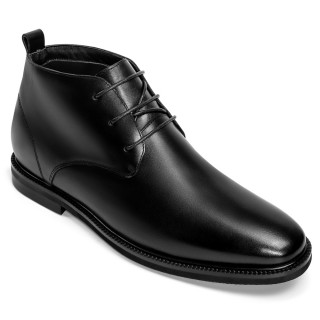 Height Increasing Boots - Black Leather Men's Dress Boots 6CM