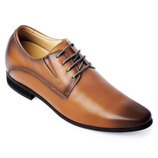 formal height increase dress shoes - brown - 8CM Height Increase | brown high heel shoes