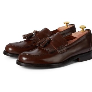 men taller shoes - height increasing leather shoes - dark brown boutique hand-made loafers 6 CM (No Shoe Last)