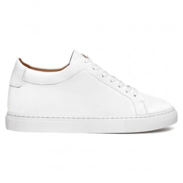 Elevator Sneakers For Women | White Leather Sneakers 7 CM / 2.76 Inches