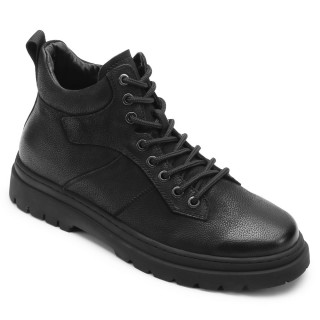 mens elevator boots - mens boots that make you taller - black cow leather boots 2.36 Inches