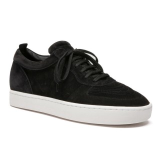 Men's Black Suede Elevator Shoes - Casual Height Increasing Sneakers 7CM / 2.76 Inches